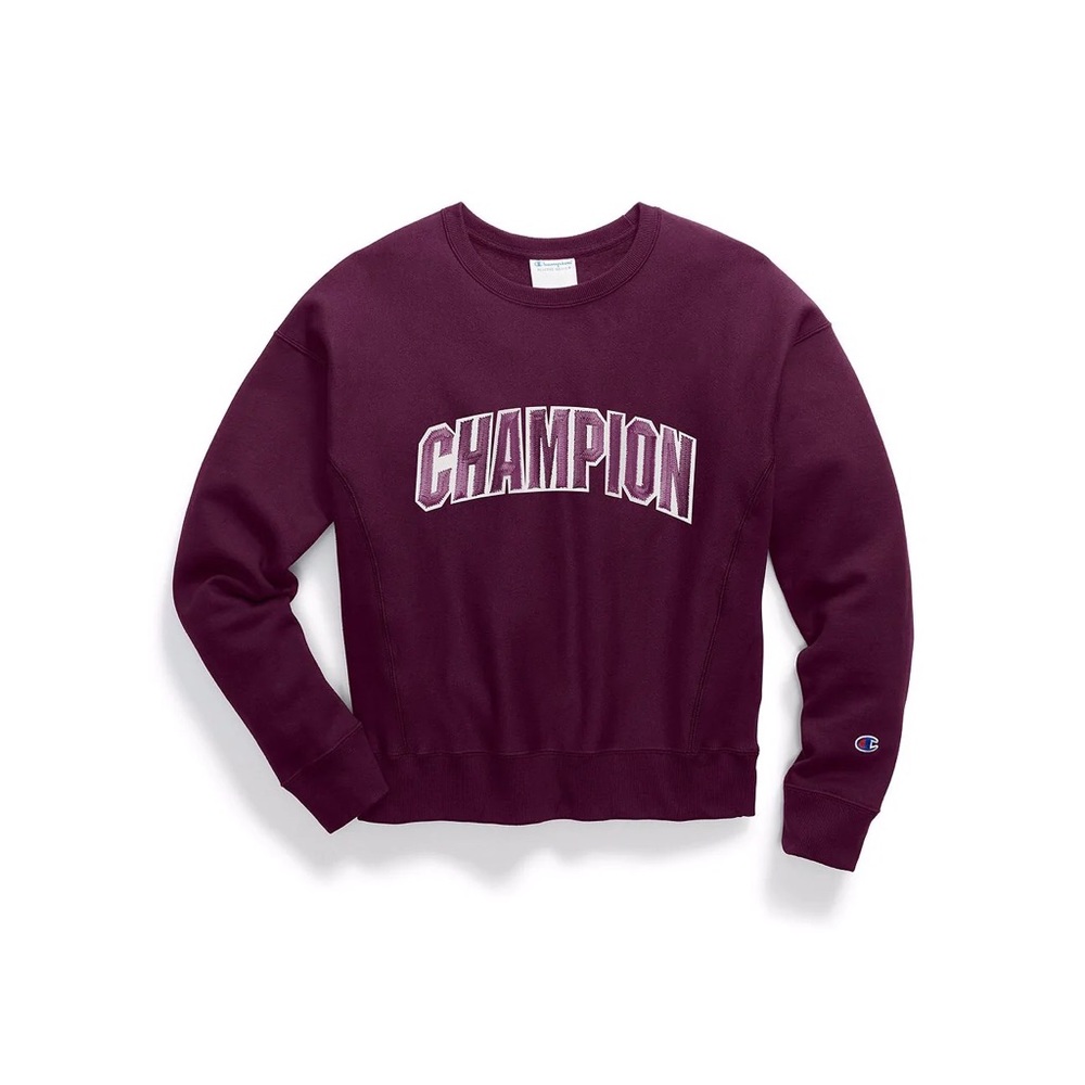 CHAMPION reverse weave logo purple sweatshirt